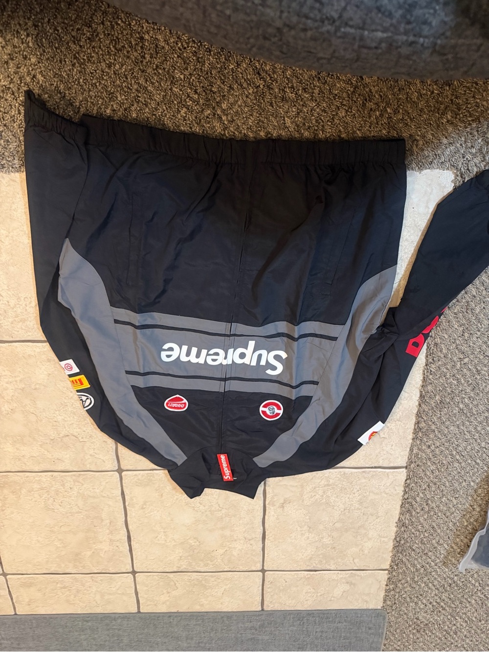 Supreme Black/Grey Racing Windbreaker Jacket Ducati men’s large